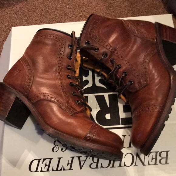 frye sabrina brogue cognac